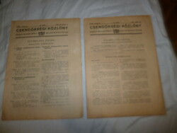 2 old gendarmerie bulletins from 1933, antique gendarmerie paper