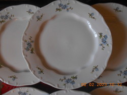 Zsolnay kék barackvirág mintás nagyméretű lapos tányér, 6 db