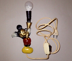 Régi retró vintage ritka Walt Disney Mickey Mouse Egér fali gyerek lámpa gyereklámpa falilámpa