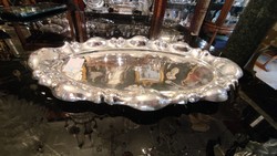 Silver bladder pattern tray or offering, oval small size. Gs 81