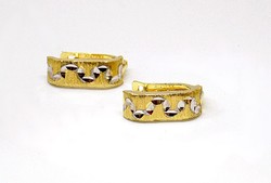 Yellow-white engraved earrings (zal-au114037)