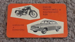 DDR, Wartburg 311, veterán autó - motor, retro kártyanaptár, 1960 Állami biztosító