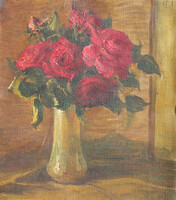 Hungarian painter, early 20th century: roses, 1914