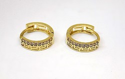 Gold hoop earrings with stones (zal-au105891)