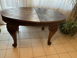 Antique dining room dining table that can be opened wide carved neo-renaissance neo-baroque baroque