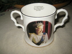 II.Erzsébet királynő  , kétfülű ,  jubileumi csésze  ,