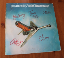 Dedikált bakelit lemez (Uriah Heep / High and mighty) 1976