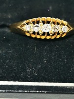 Angol,1873-as 18k arany gyürü,5 db gyémánttal.