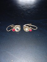 Antique silver button earrings
