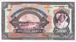 Csehszlovákia 5000 korona 1920 REPLIKA