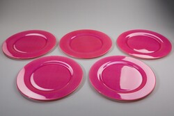 Italian, glass, pizza plates, large size, 5 pieces.