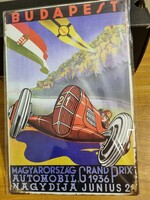 Budapest car exhibition 1936 vintage metal sign new!