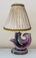 Ritka Színű Gyönyörű Iparművészeti Porcelan Testű Lüszter Asztali Lámpa