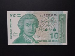 Horvátország 100 Dinara 1991 Unc