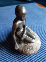Tiny little mermaid souvenir bronze figurine