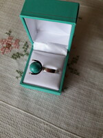 Türkiz köves kézműves ezüst gyűrű