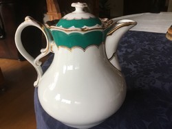 Antique giant jug, 19 cm, green-white-gold,