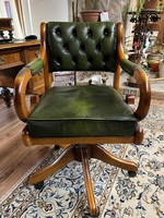 Chesterfield style with notes, swivel chair, desk chair