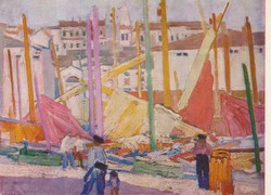 János Vaszary: fishing boats from Piran (1928)