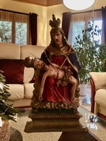 Sasvári Pieta kegytárgy gyönyörű, hatalmas, antik fa faragott szobor