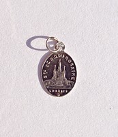 Old, tiny Our Lady of Lourdes silver pendant