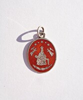 Fire enamel silver pendant with an old religious theme
