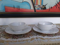White Herend soup cups
