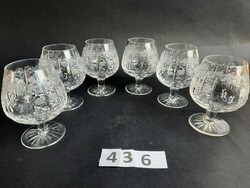 Beautiful dusan polished crystal cognac glasses 6 pcs in one /436/