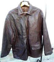 Férfi bőrkabát, kabát 1. (vintage / retro, sötétbarna)