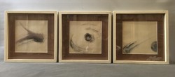 3 Reigl Judit watercolors in their original frame! !! 32X32cm!!