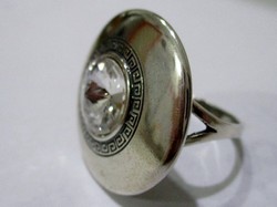 Szépséges modern fehér köves magyar ezüstgyűrű