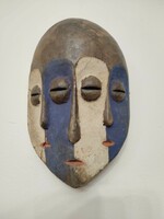 Antique African wooden mask lega folk-cut Congo African mask damaged 106 throw away 47 6759 discounted