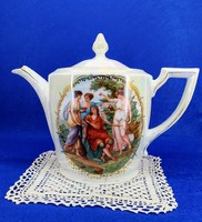 Union T jelzésű, Csehszlovák  gyöngyházfényű porcelán teáskanna