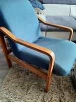 2db retro fotel (együtt 39e ft), nagyon kényelmes, újrahúzott türkizkék szövettel