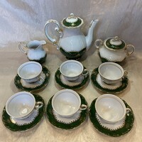 A real rarity! Zsolnay green pompadour coffee set