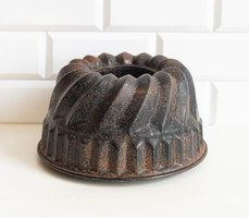 VÉGKIÁRUSÍTÁS! - Vintage kuglófsütő forma - kuglóf forma, sütőforma, antik konyhai dekoráció