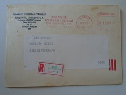 D193729 old aj. Envelope 1986 spirit industry company Budapest machine stamping red meter ema