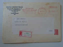 D193729 Régi aj. levélboríték  1986  Szeszipari Vállalat  Budapest  gépi bélyegzés  Red meter EMA
