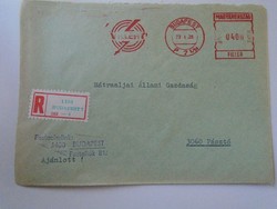 D193748 old registered letter 1973 villért Budapest machine stamp - red meter ema