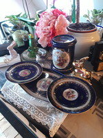 Hollóházi cobalt blue baking set and post stand