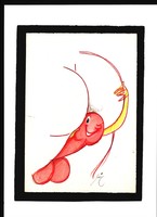 Erik Vogel /1907-1996/ cheerful, erotic/shield drawing 4.