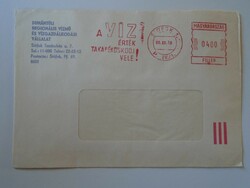 D193761 old letter 1986 Siófok - water is valuable save it - machine stamp - red meter ema