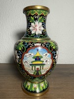 Chinese 19 cm compartment enamel/cloisonne vase