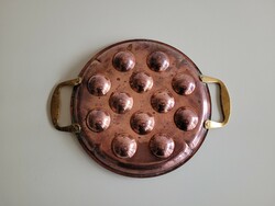 Old vintage red copper baking dish with copper lugs confectioner's cook tool shardedli baking dish bowl baking dish