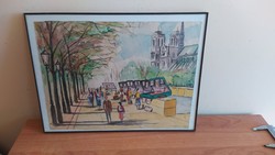 (K) Szép akvarell festmény 40x30