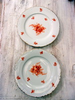 Pair of Hüttl tivadar porcelain flat plates.