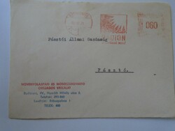 D193746 old registered letter envelope 1967 radion - Budapest - Pásztó - machine stamp red meter ema