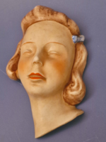 Art deco ceramic female head