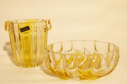 German glass tray and vase.