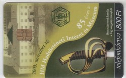 Magyar telefonkártya 0891  2003 Hadtörténeti múzeum  sorszámozott   SIE      1.000 darab